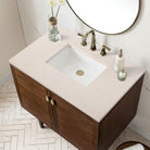 JMV Amberly 36 inch vanity antique walnut with eternal marfil quartz countertop 2