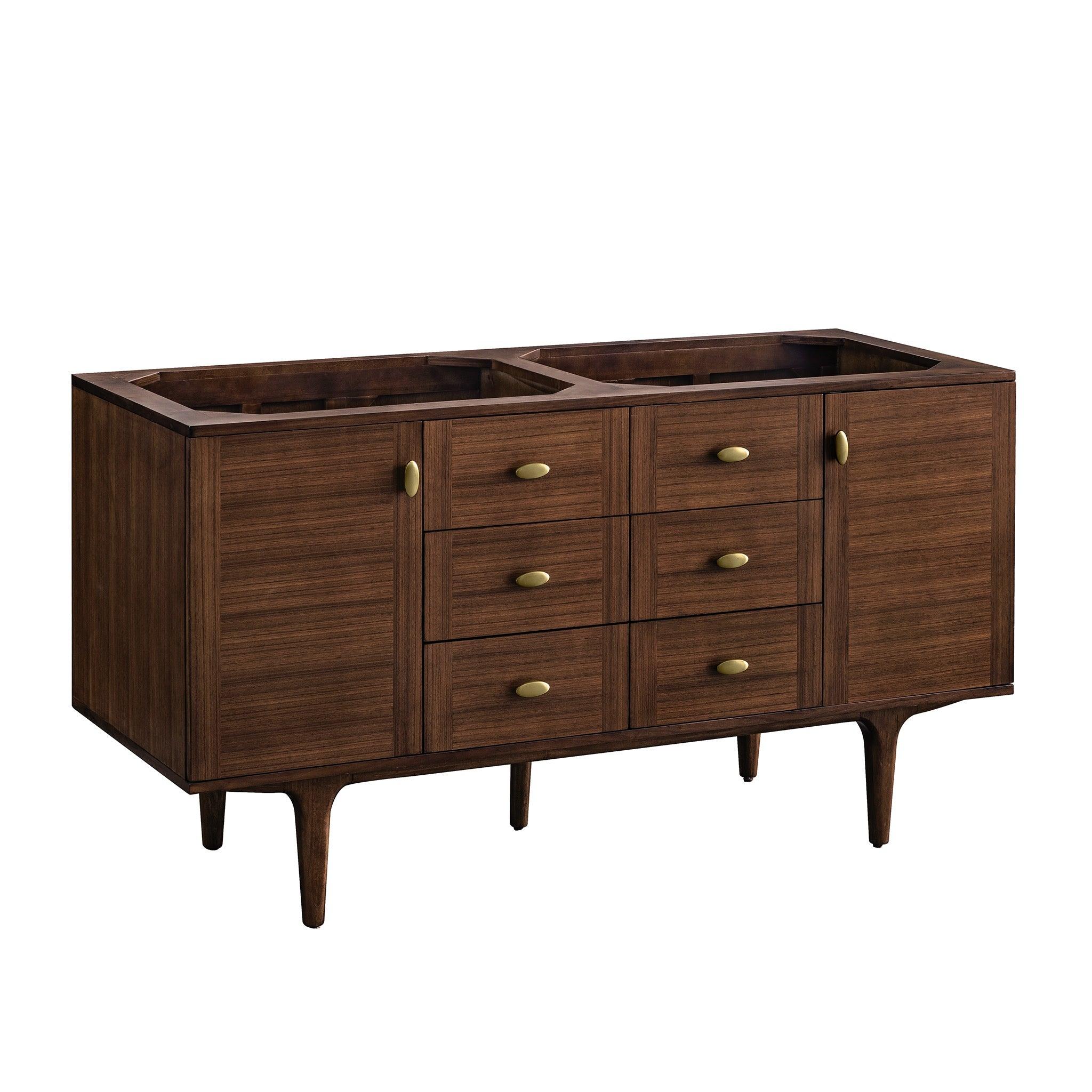 JMV Amberly 60 inch freestanding double vanity antique walnut