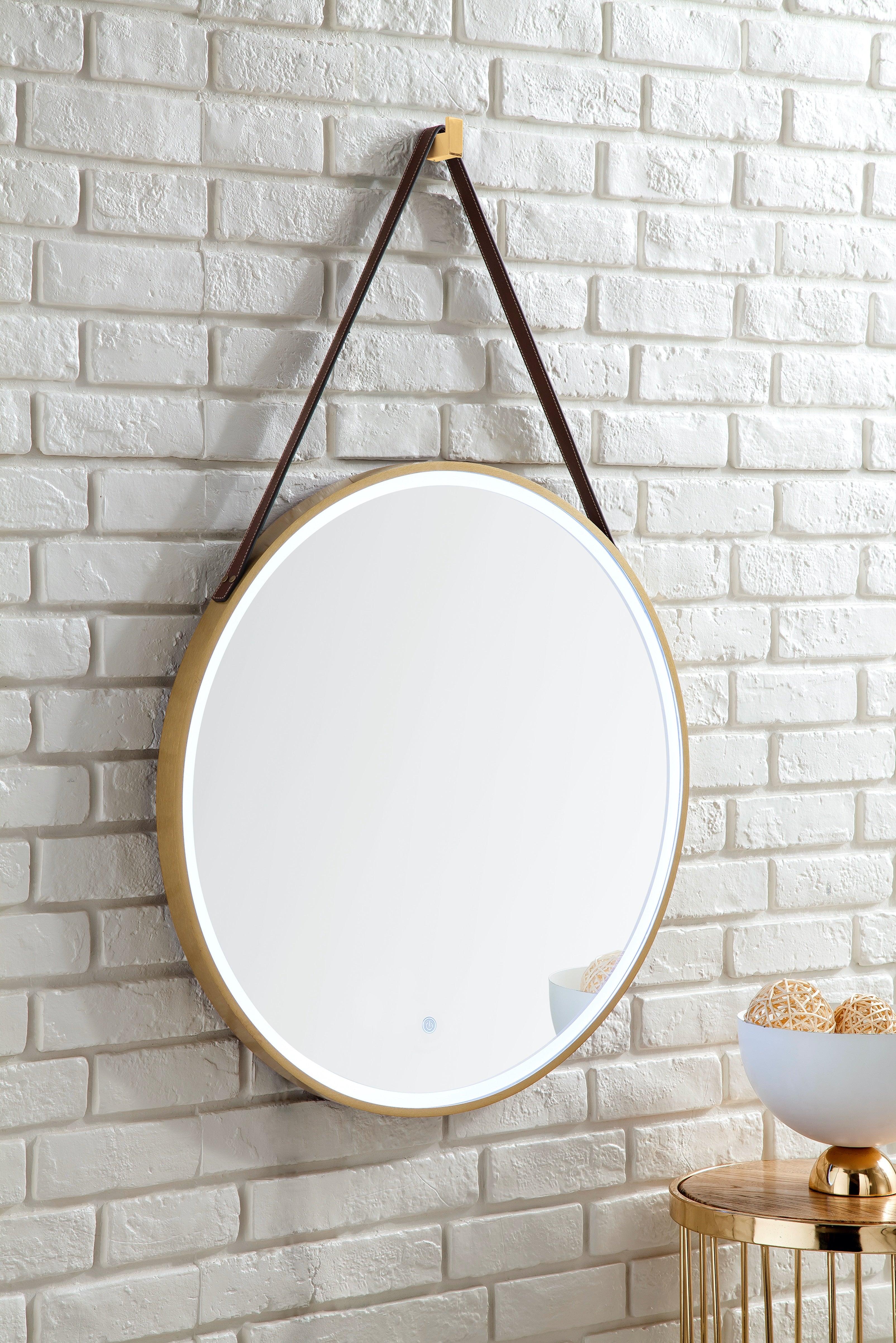 JMV Annapolis 27.6 inch led mirror brushed gold side view