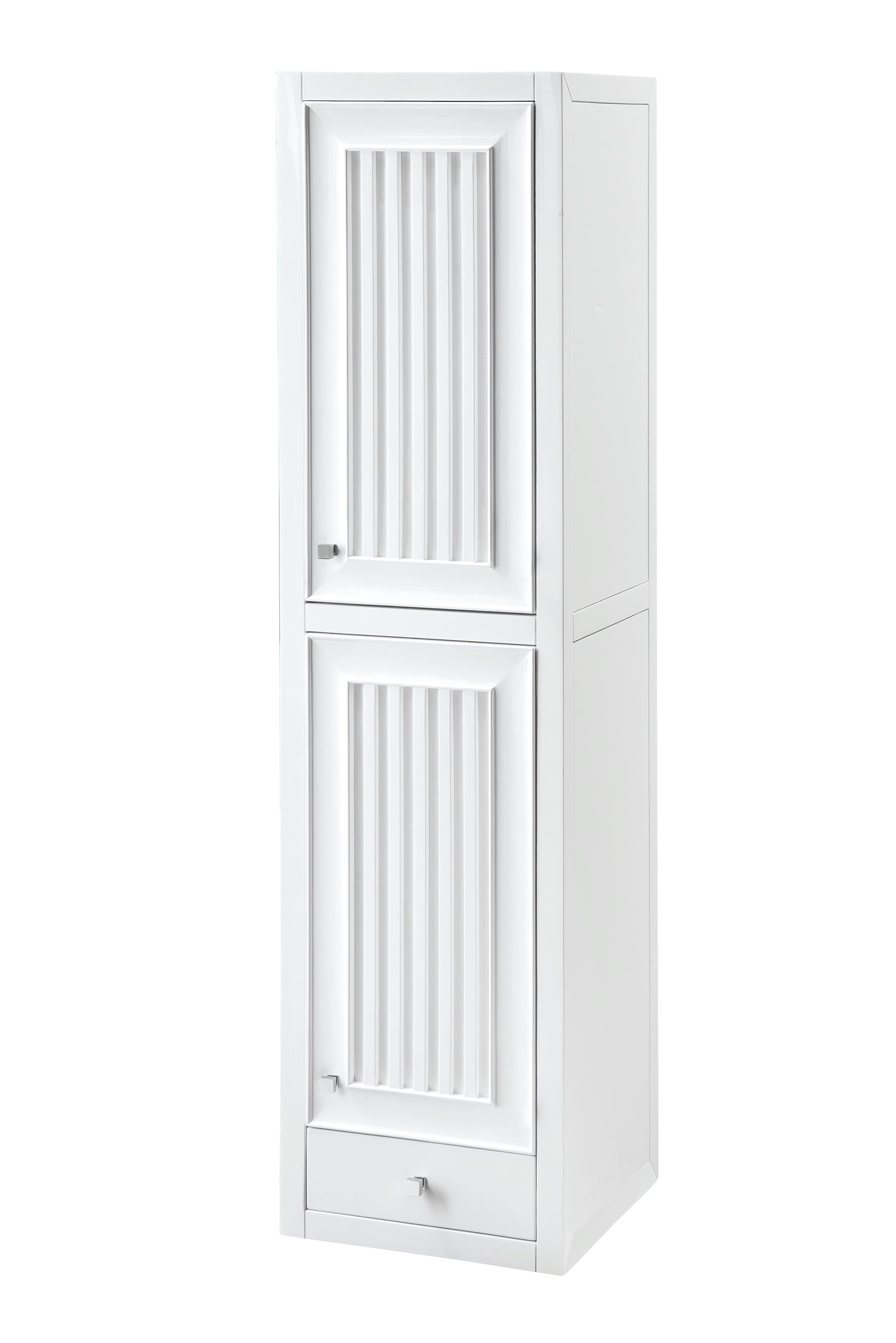 JMV Athens 15 inch tower hutch right glossy white side view