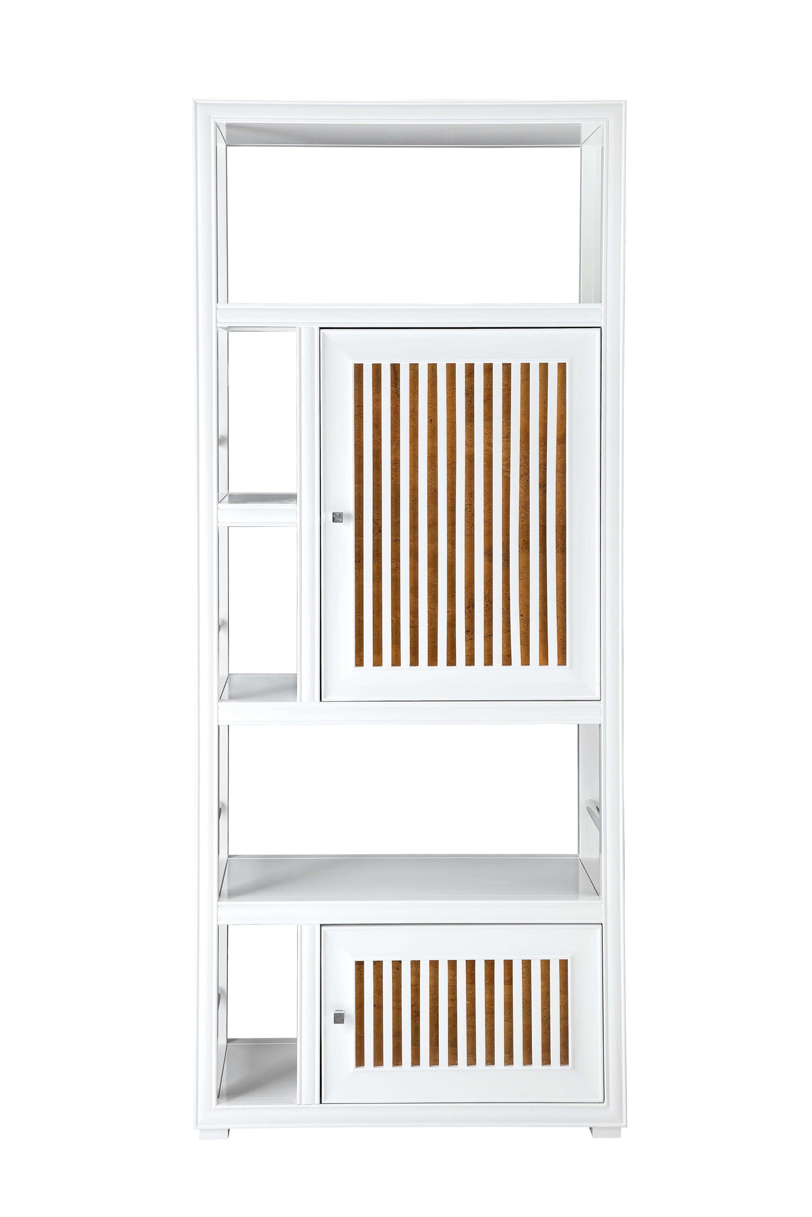 JMV Athens 30 inch linen cabinet glossy white