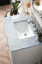 JMV Athens 30 inch vanity glossy white with white carrara marble countertop 