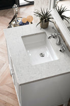 JMV Athens 30 inch vanity glossy white with eternal jasmine pearl quartz countertop 