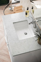 JMV Athens 36 inch vanity glossy white with eternal jasmine pearl quartz countertop 