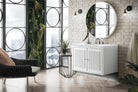 JMV Athens 36 inch floating vanity glossy white with arctic fall solid surface countertop lifestyle