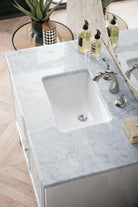 JMV Athens 36 inch vanity glossy white with white carrara marble countertop 