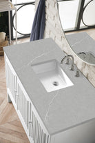 JMV Athens 48 inch vanity glossy white with eternal serena quartz countertop 