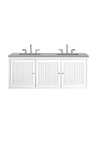 JMV Athens 60 inch double vanity glossy white with eternal serena quartz countertop 