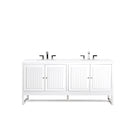 JMV Athens 72 inch vanity glossy white with white zeus quartz countertop 