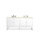 JMV Athens 72 inch vanity glossy white with eternal marfil quartz countertop 