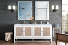 JMV Athens 72 inch vanity glossy white with white carrara marble countertop lifestyle