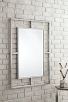 JMV Boston 30 inch rectangular mirror brushed nickel lifestyle side view