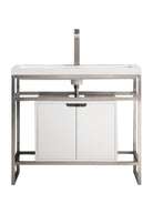 Boston 39.5" Stainless Steel Sink Console - NJ Artisan Cabinets