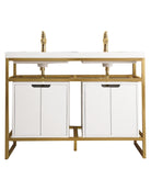 Boston 47" Stainless Steel Double Sink Console - NJ Artisan Cabinets