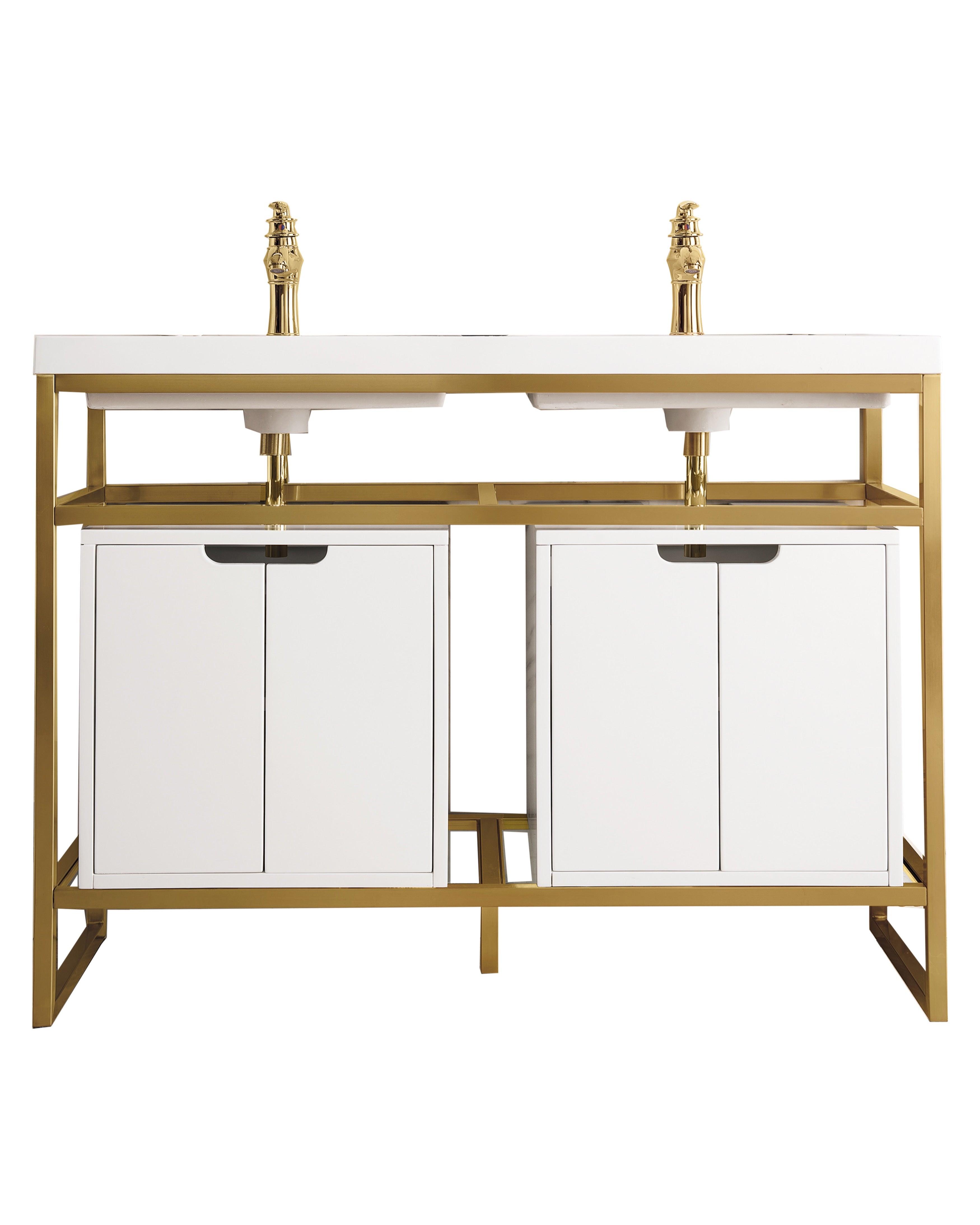 Boston 47" Stainless Steel Double Sink Console - NJ Artisan Cabinets