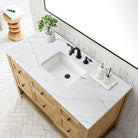 JMV Breckenridge 48 inch vanity light natural oak with ethereal noctis quartz countertop 