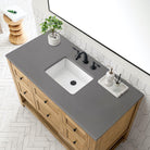 JMV Breckenridge 48 inch vanity light natural oak with gray expo quartz countertop 