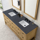 JMV Breckenridge 72 inch vanity light natural oak with charcoal soapstone quartz countertop 