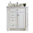 JMV Bristol 30 inch vanity bright white with white zeus quartz countertop 