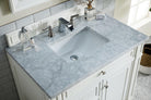 JMV Bristol 36 inch vanity bright white with white carrara marble countertop 