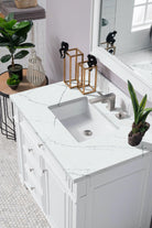 JMV Bristol 36 inch vanity bright white with ethereal noctis quartz countertop 