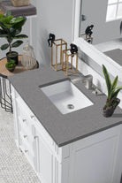 JMV Bristol 36 inch vanity bright white with gray expo quartz countertop 