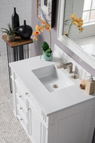 JMV Bristol 36 inch vanity bright white with white zeus quartz countertop 