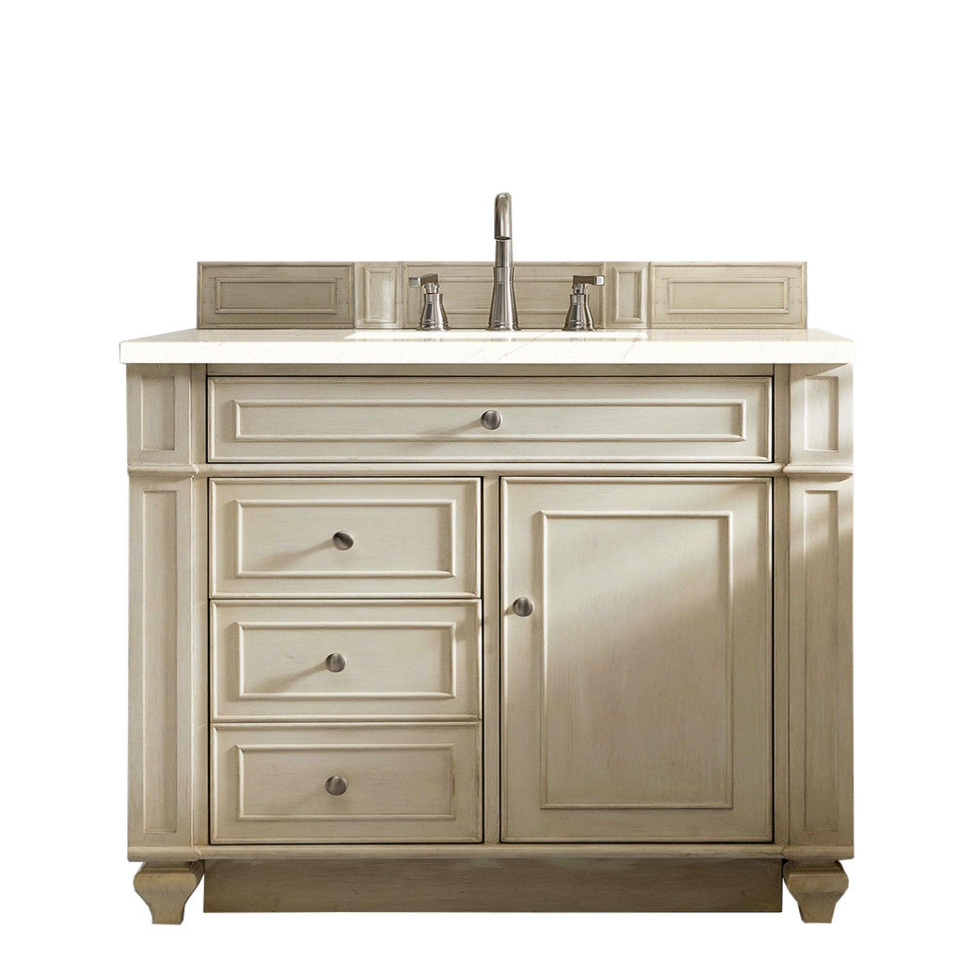 JMV Bristol 36 inch vanity vintage vanilla with eternal marfil quartz countertop 