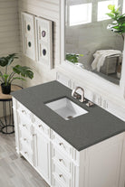 JMV Bristol 48 inch vanity bright white with gray expo quartz countertop  