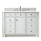 JMV Bristol 48 inch vanity bright white with white zeus quartz countertop 