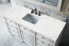 JMV Bristol 60 inch vanity bright white with eternal jasmine pearl quartz countertop 