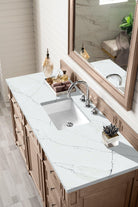 JMV Bristol 60 inch vanity whitewashed walnut with ethereal noctis quartz countertop 