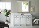 JMV Bristol 60 inch vanity bright white with eternal marfil quartz countertop lifestyle