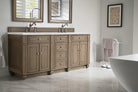 JMV Bristol 72 inch vanity whitewashed walnut with white carrara marble countertop 