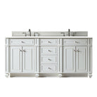 JMV Bristol 72 inch vanity bright white with white zeus quartz countertop 