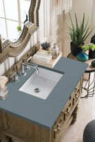 JMV Castilian 36 inch vanity empire gray with cala blue quartz countertop 