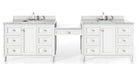 Copper Cove Encore 122" Double Vanity Set (with Makeup Table) - NJ Artisan Cabinets