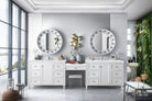 Copper Cove Encore 122" Double Vanity Set (with Makeup Table) - NJ Artisan Cabinets