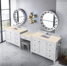 Copper Cove Encore 122" Double Vanity Set (with Makeup Table) - NJ Artisan Cabinets