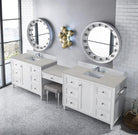 Copper Cove Encore 122" Double Vanity Set (with Makeup Table) - NJ Artisan Cabinets