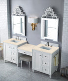 Copper Cove Encore 86" Double Vanity Set (with Makeup Table) - NJ Artisan Cabinets