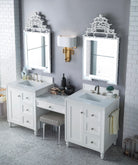 Copper Cove Encore 86" Double Vanity Set (with Makeup Table) - NJ Artisan Cabinets