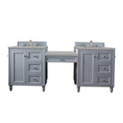 Copper Cove Encore 86" Double Vanity Set (with Makeup Table) - NJ Artisan Cabinets