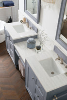 Copper Cove Encore 86" Double Vanity Set (with Makeup Table) - NJ Artisan Cabinets