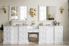 De Soto 118" Double Vanity Set (with makeup table) - NJ Artisan Cabinets