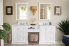 De Soto 82" Double Vanity Set (with makeup table) - NJ Artisan Cabinets