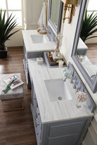 De Soto 94" Double Vanity Set (with makeup table) - NJ Artisan Cabinets