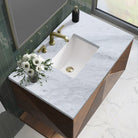 JMV Marcello 36 inch vanity chestnut white carrara marble countertop