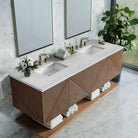 JMV Marcello 72 inch vanity chestnut eternal jasmine pearl quartz countertop