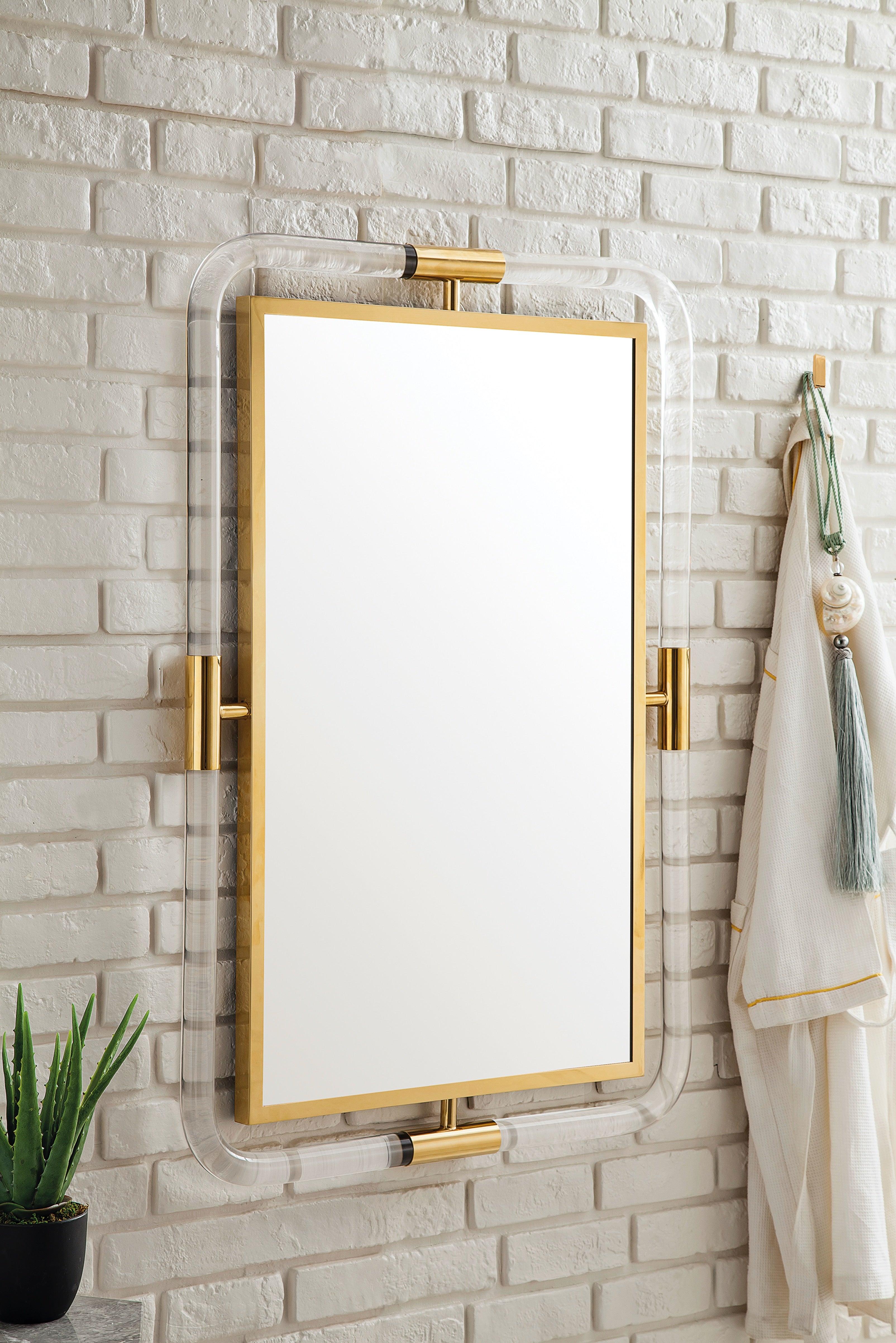 JMV South Beach 30 inch mirror polished gold and lucite side view